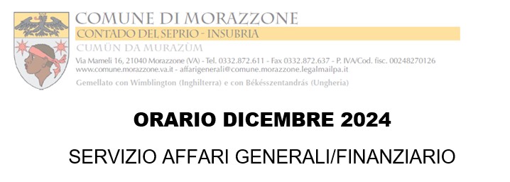 Orari DICEMBRE 2024