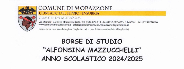 Borse di studio " Alfonsina Mazzucchelli" Anno scolastico 2024/2025